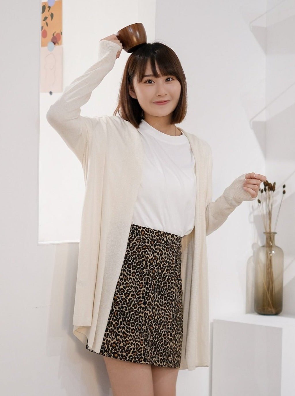 Knit Longline Cardigan IVORY - DKF2168-20WhiteM - Mochi Ivory - M - D'ZAGE Designs