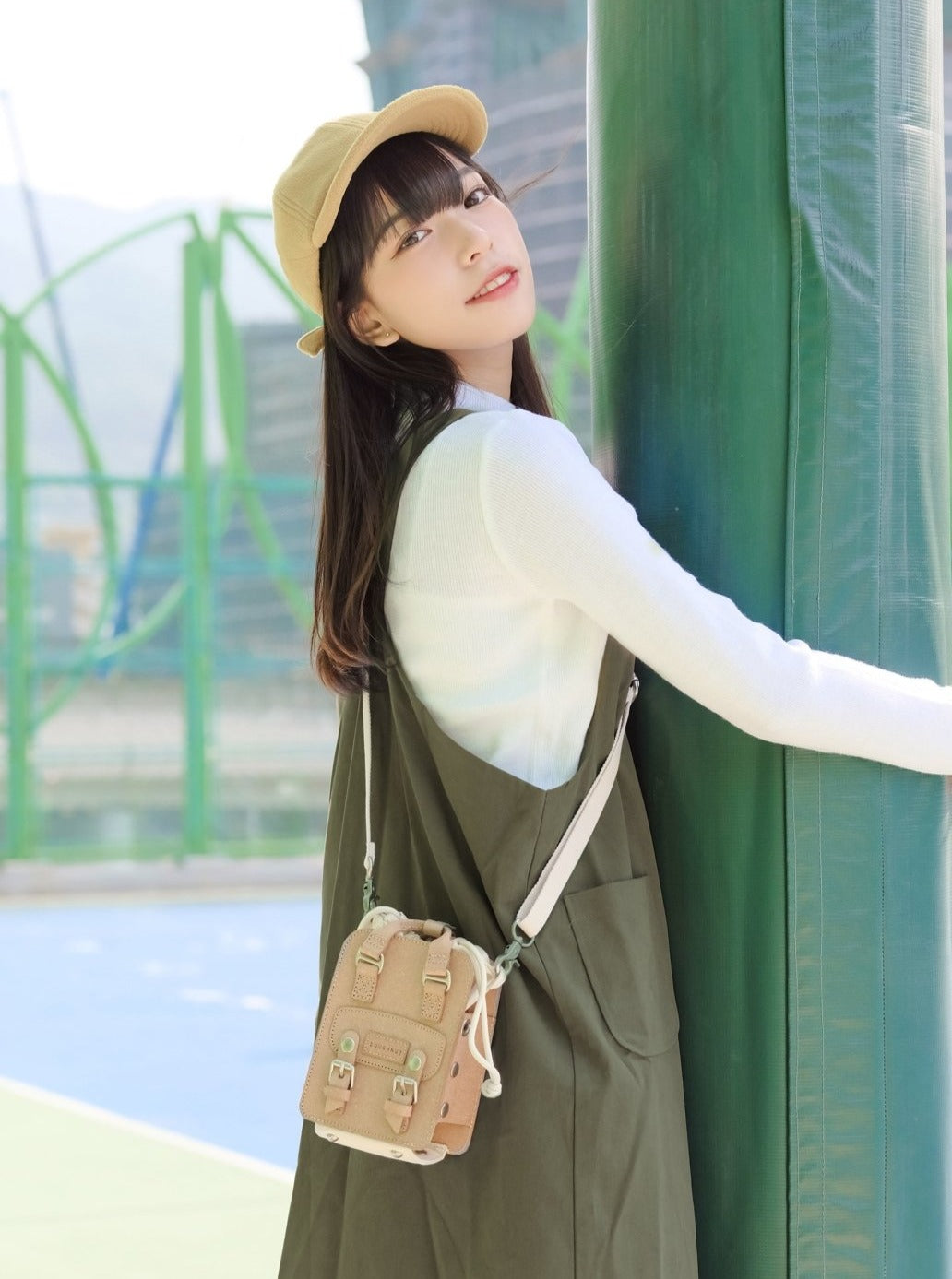 Macaroon Tiny Bucket Organic Cotton Series BEIGE (Authorised Retailer) - DZAGE