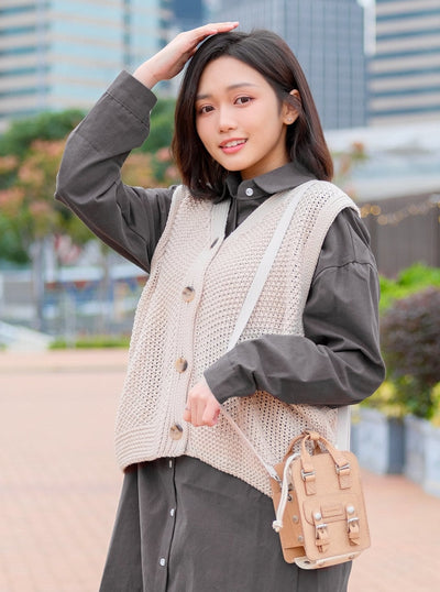 Macaroon Tiny Bucket Organic Cotton Series BEIGE (Authorised Retailer) - DZAGE