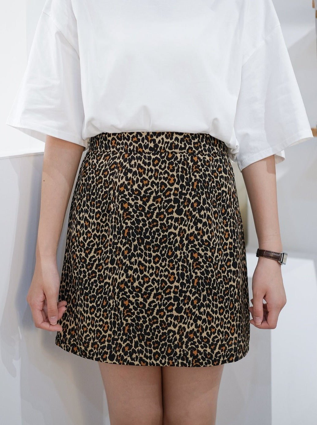 Printed Mini Skirt - DAG-DD7853-21LeopardprintS - Leopard Print - S - D'ZAGE Designs