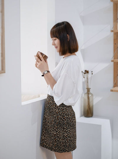 Printed Mini Skirt - DAG-DD7853-21LeopardprintS - Leopard Print - S - D'ZAGE Designs